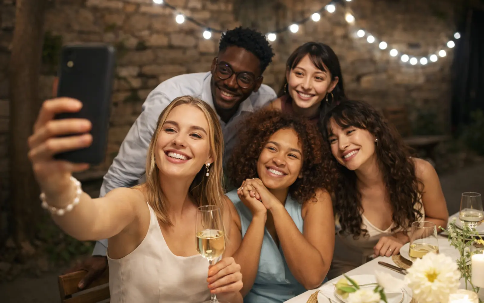 Besucherinnen und Besucher erleben gemeinsam eine öffentliche Veranstaltung